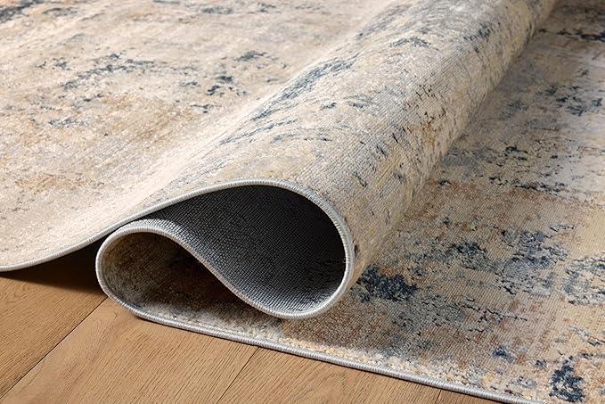 Loloi Teagan Collection 5'-3" x 7'-6" Area Rug in Sand/Mist - Large, Soft Neutral Rug, High-Traffic for Living Room, Bedroom, Home Office, Dining Area