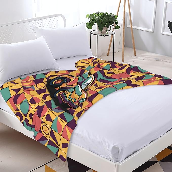 Cute Cartoon Flannel Blanket for Kids, 50" L x 60" W Inches โ Soft and Cozy Plush Throw Blanket for Boys and Girls โ Perfect for Bed, Couch, or Travel (Car)