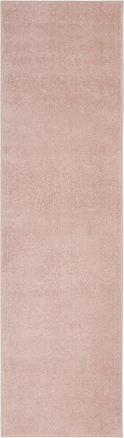 Nourison Essentials Indoor/Outdoor Pink 2'2" x 10' Area Rug, Easy Cleaning, Non Shedding, Bed Room, Living Room, Dining Room, Backyard, Deck, Patio (2x10)