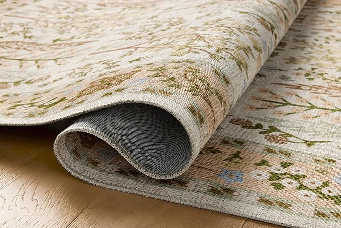 Loloi Rifle Paper Co. Canopy Collection CNP-01 Cream 5'-0" x 5'-0" Round Accent Rug