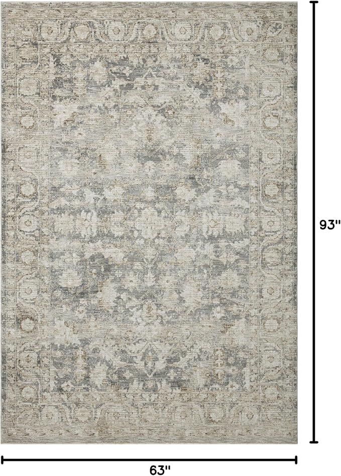Loloi Amber Lewis Honora Collection HON-02 Slate/Beige 5'-3" x 7'-9" Area Rug