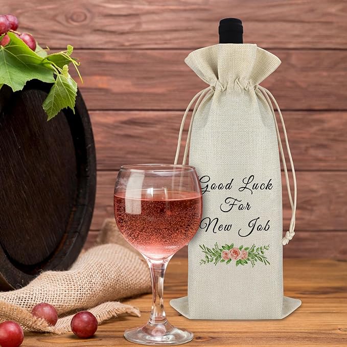 New Job Gift Good Luck Gift for Coworker Wine Bag Farewell Goodbye Leaving Gift for Colleague Friends Boss Congrats New Beginnings Gift Promoted Gift Christmas Gift for Women Men Wine Bottle Bag