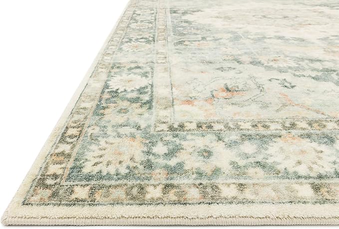 Loloi II Rosette Teal/Ivory 3'-3" x 5'-3" Accent Rug