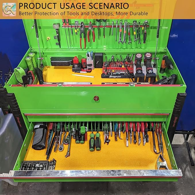 Foam Toolbox Liner Shelf Liner, Thickened Durable Pad Tool Box Mat for Protecting Your Tools, Work Surfaces, Garage, Chest -Green 3mm Thickness, 16 inch*16 ft