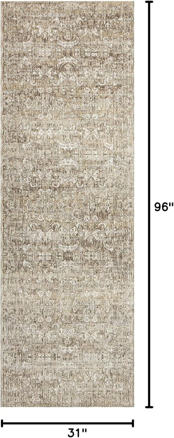 Loloi Amber Lewis Honora Collection HON-04 Bark/Dove 2'-7" x 8'-0" Runner Rug