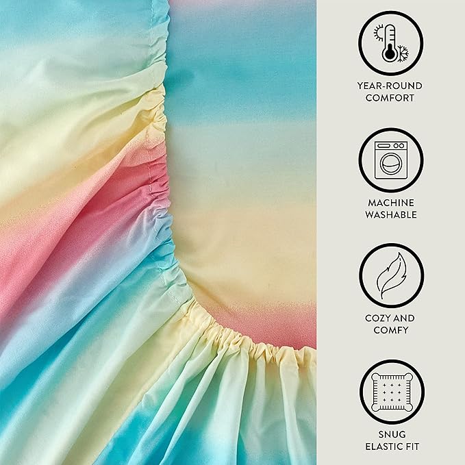 Heritage Kids Rainbow Ombre Full 4-Piece Sheet Set