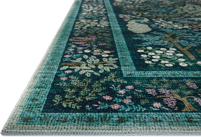 Loloi Rifle Paper Co. Canopy Collection CNP-05 Teal 5'-0" x 7'-6" Area Rug