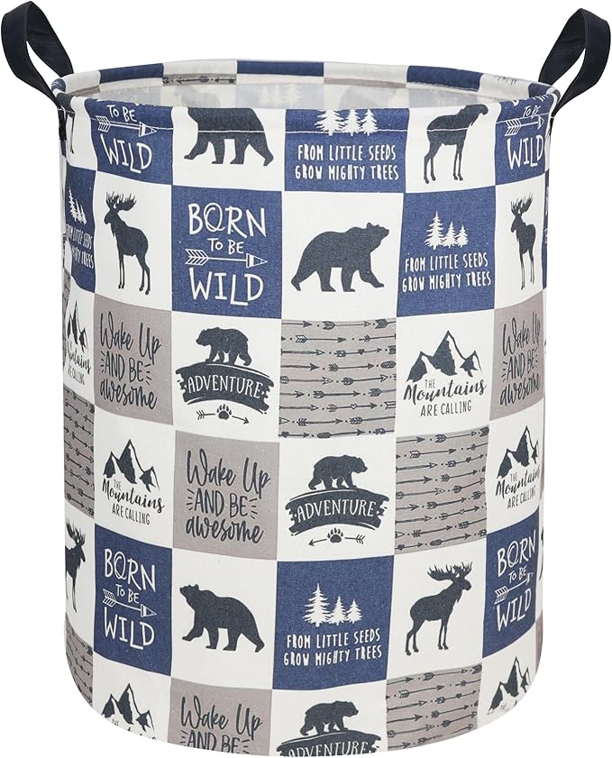 Kids Laundry Hamper, Animal Laundry Basket Collapsible Nordic Style Storage Baskets for Home Decor,Office,Toy Organizer,(Bear)