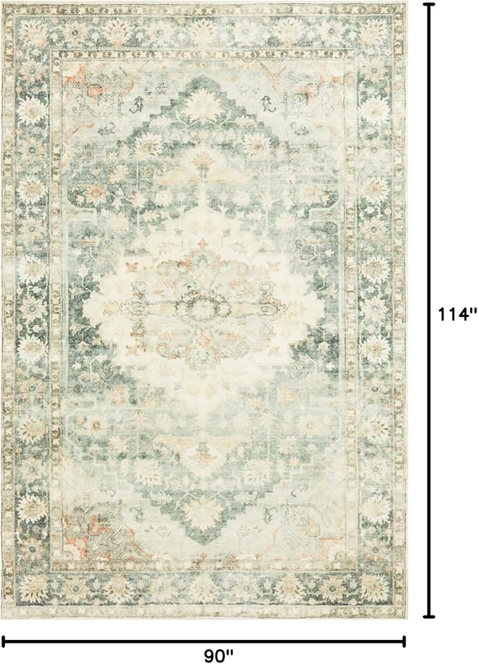 Loloi II Rosette Teal/Ivory 7'-6" x 9'-6" Area Rug