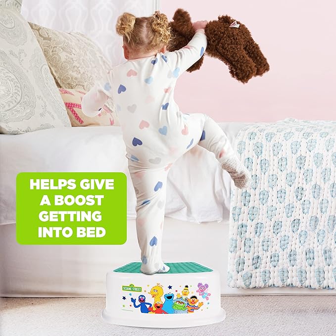 Sesame Street Sesame Squad Step Stool - Kids Step Stool, Potty Training, Non-Slip, Bathroom, Kitchen, Lightweight