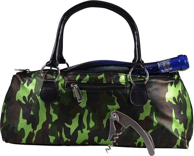 Wine Clutch Bag (Thermal Insulated) Trendy Women's Carry Tote | Holds Red & White 750mL Bottles | Trendy Fashion | Incl. Portable Waiter-Style Corkscrew