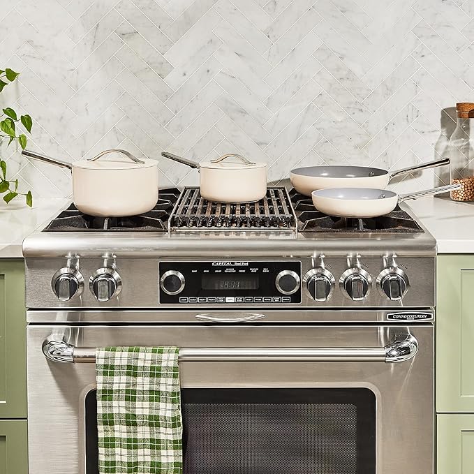 Caraway Mini Cookware Set - Non-Stick Ceramic Fry Pan (1.05 qt, 8") & Sauce Pan (1.75 qt) - Non Toxic, PTFE & PFOA Free - Oven Safe & Stovetop Agnostic (Gas, Electric & Induction) - Navy