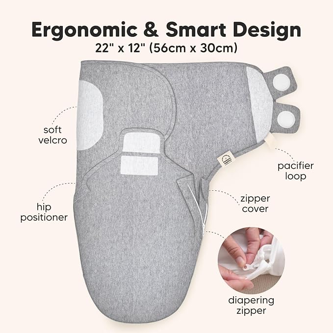 Baby Swaddle Sleep Sacks with Zipper - 3-Pack Newborn Swaddle Sack, Baby Swaddles Sleep Sack 0-3 Months, Wearable Blanket Baby, Baby Swaddle Blanket Wrap, Swaddle Sack, Easy Change Swaddle (Cloud)