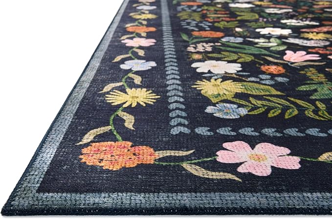 Loloi Rifle Paper Co. Canopy Collection CNP-04 Black 2'-3" x 3'-9" Accent Rug