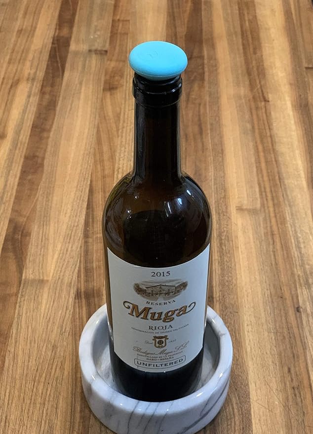 Outset Silicone Wine Bottle Stopper, Set of 4, Black and Blue