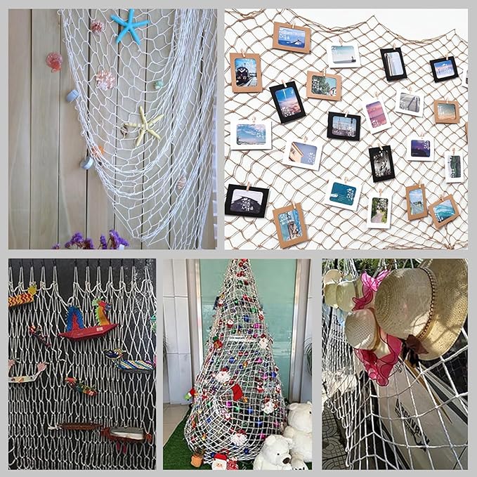 Rope Net Kids Safety Rope Netting Stairs Balcony Fence Safety Net Child Railing Playground Protection Rope Netting Indoor and Outdoor Decor Net White (4mm,2X6m)