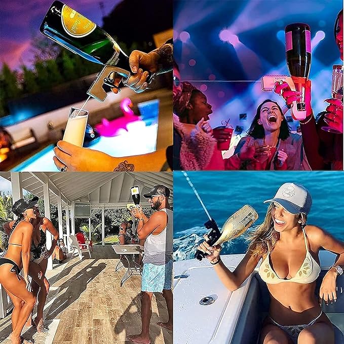 Champagne Gun,Champagne Gun Shooter,Beer Gun,Champagne Spray Gun,Beer Water Gun,Beer Gun For Birthday Celebrations,Adjustable Champagne Sprayer,Champagne Gun Shooter (Black)
