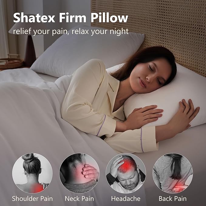 Shatex Firm Pillow, King Bed Pillow 34 x 20inch, Adjustable Pillow for Neck Pain Relief,Back Pillow Provide Strong Support for Stomach & Side Sleepers