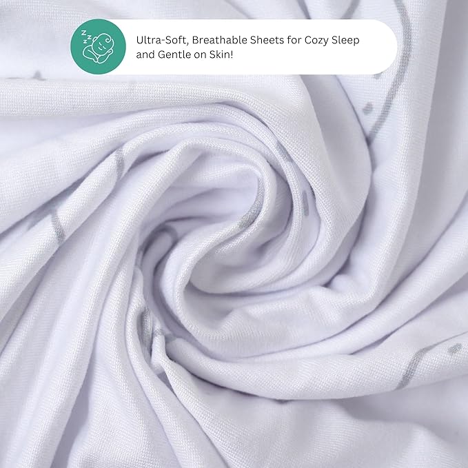 Bassinet Sheets for Maxi-Cosi Iora, Papablic 2 in 1 Bonni, Cowiewie Bassinet Bedside Sleeper, 3 Pack, 33x20 Inch, Ultra Soft, Breathable Snug Fit, Unisex Boys Girls, Gray White (Moon, Stars, Clouds)