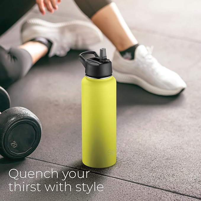 SipX™ Triple-Insulated Stainless Steel Water Bottle 40oz. With 3 Lids, BPA-Free Reusable Insulated Water Bottle Keeps Cold 24 Hours, Metal Water Bottle Made Of Sustainable Material For Hiking & Biking