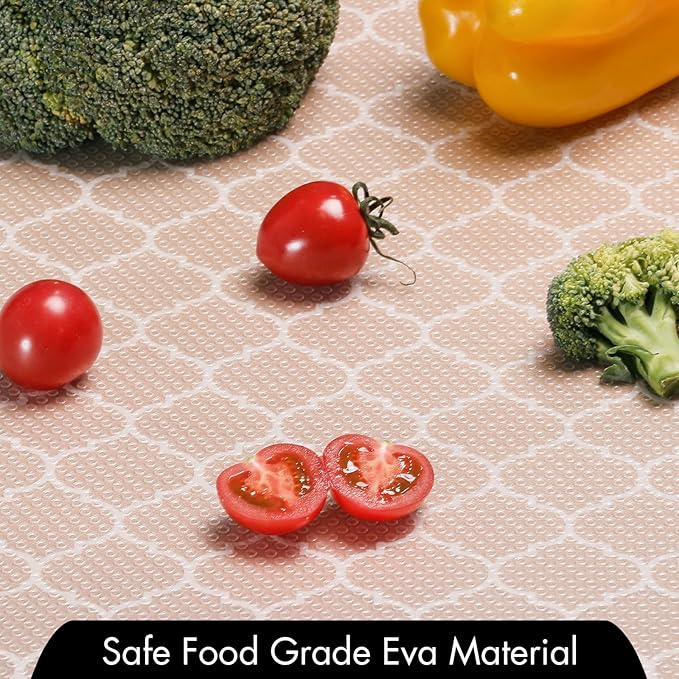 Cooyes Shelf Liner – Non-Slip Shelf Liners for Kitchen Cabinets – Waterproof Shelf Paper with Modern Pattern – Durable EVA Cabinet Liners