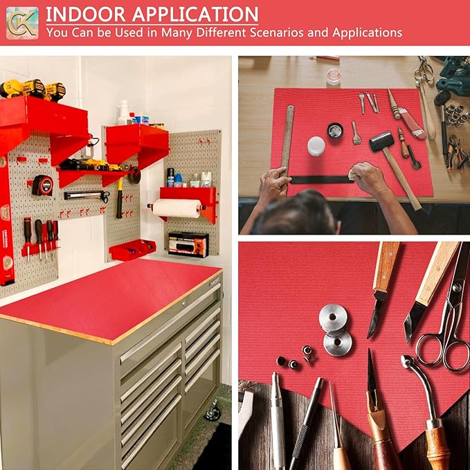 Foam Toolbox Liner Shelf Liner, Thickened Durable Pad Tool Box Mat for Protecting Your Tools, Work Surfaces, Garage, Chest -Red 3mm Thickness, 18 inch*24 ft