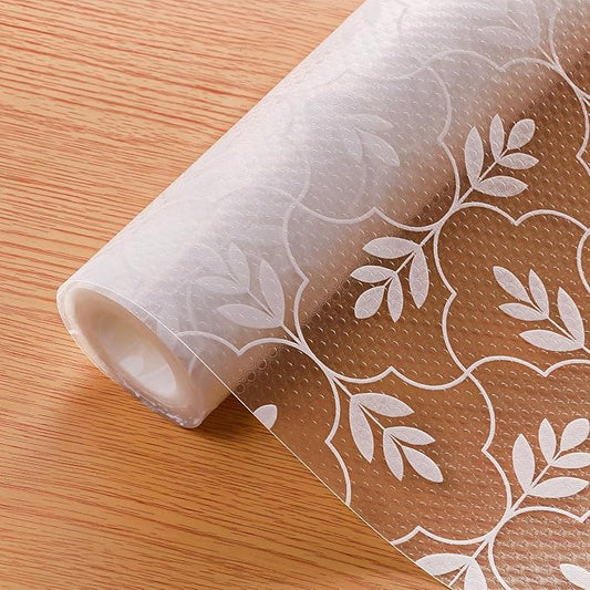 Cooyes Shelf Liner Drawer Liners, Shelf Liners for Kitchen Cabinets, Non Adhesive Cabinet Liner, EVA Waterproof Non-Slip Refrigerator Liners for Kitchen, Drawer (Transparent, 23.6 in x 19.7ft)