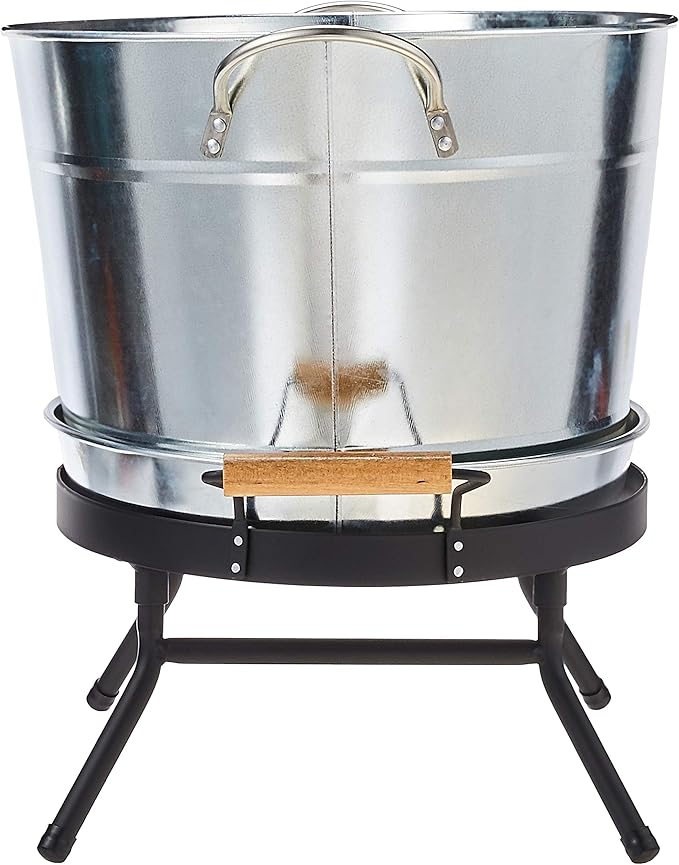 Tablecraft Beverage Tub Set, 6 Gallon, Galvanized/Black