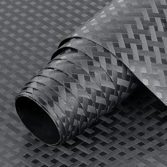 HooTown Shelf Liner Kitchen Cabinet Drawer Mats 23.6 Inch Wide x 196.8 Inch Long, Non Slip EVA Plastic Water Resistant Pad for Bathroom Drawers, Shoe Shelves, Under Sink, Black