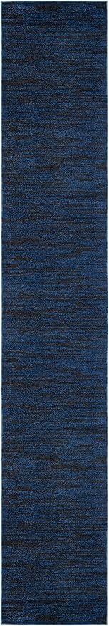 Nourison Essentials Solid Indoor/Outdoor Midnight Blue 2'2" x 18 Area Rug, Easy Cleaning, Non Shedding, Bed Room, Living Room, Dining Room, Deck, Patio, Backyard (2x18)