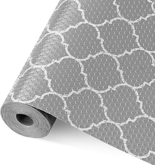 Cooyes Shelf Liner – Non-Slip Shelf Liners for Kitchen Cabinets – Waterproof Shelf Paper with Modern Pattern – Durable EVA Cabinet Liners