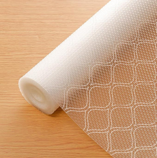 Cooyes Shelf Liner Drawer Liners, Shelf Liners for Kitchen Cabinets, Non Adhesive Cabinet Liner, EVA Waterproof Oil-Proof Non-Slip Refrigerator Liners for Shelves (Transparent, 17.7 Inches x 16.5 FT)