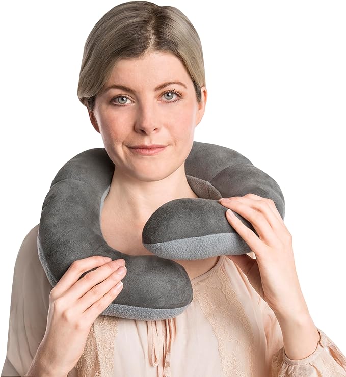 Travelon Deluxe Wrap N' Rest Pillow, Dark Gray/Light Gray, One Size