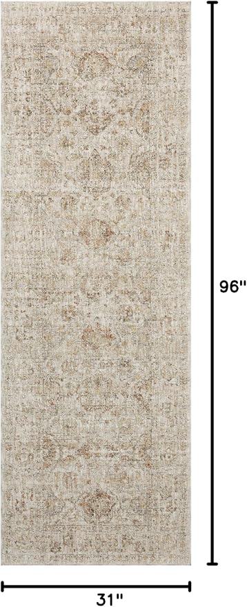 Loloi Amber Lewis Honora Collection HON-03 Beige/Spice 2'-7" x 8'-0" Runner Rug