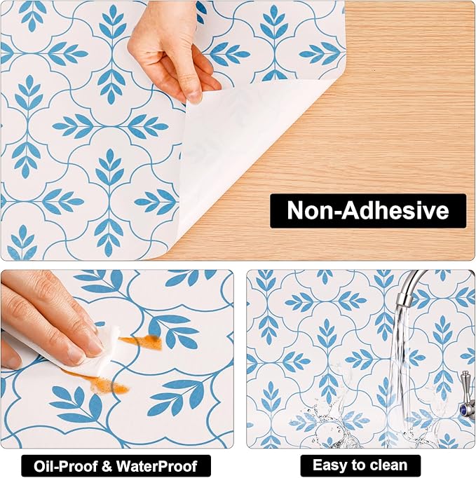 Cooyes Shelf Liner Drawer Liners, Shelf Liners for Kitchen Cabinets, Non Adhesive Cabinet Liner, EVA Waterproof Durable Non-Slip Refrigerator Liners for Kitchen, Drawer