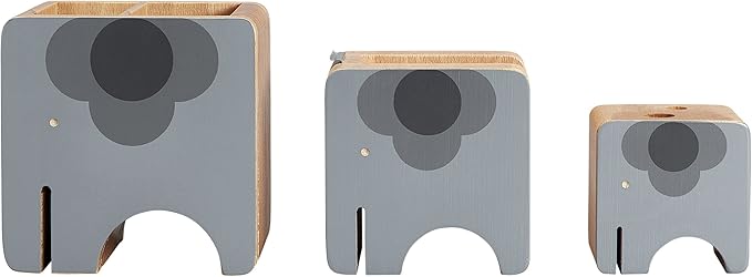 Orla Kiely Kids Desktop Organizer Set, Wooden Elephant