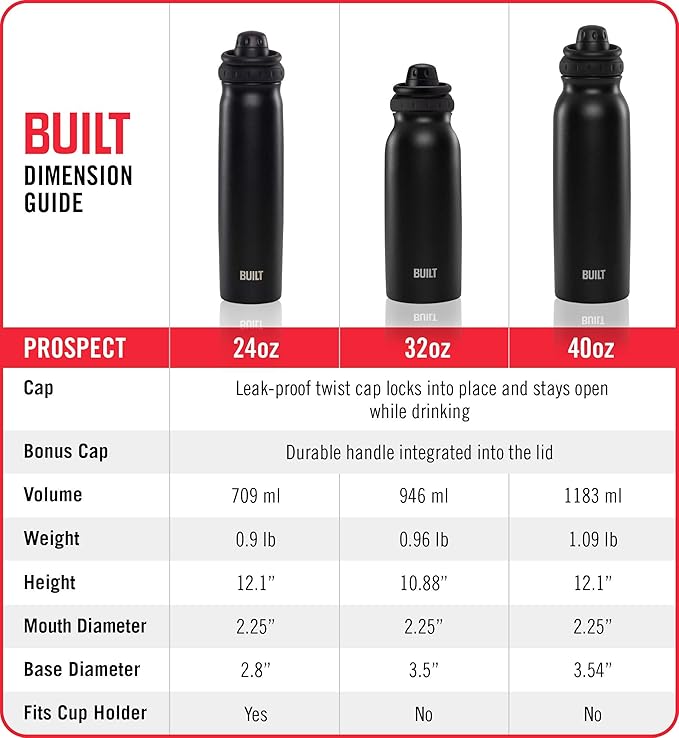 BUILT 24 Ounce Prospect Double Wall Stainless Steel Bottle Citron 5233284