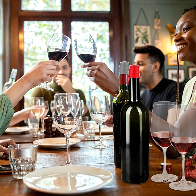 5 Pcs Multi-Layer Wine Bottle Corks, Silicone Wine Stopper Sealer Stopper for Keeping Wine Fresh, Reusable Sealing Bottle Stoppers for Glass Bottles Beer Champagne Wine Saver