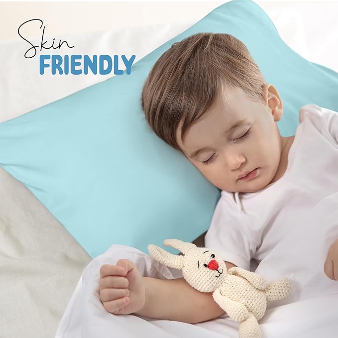 Utopia Bedding Toddler Pillow Cases - 2 Pack - Envelope Closure - Soft Brushed Microfiber Fabric - Shrinkage and Fade Resistant Pillow Covers 13 X 18 Inches (Toddler, Spa Blue)