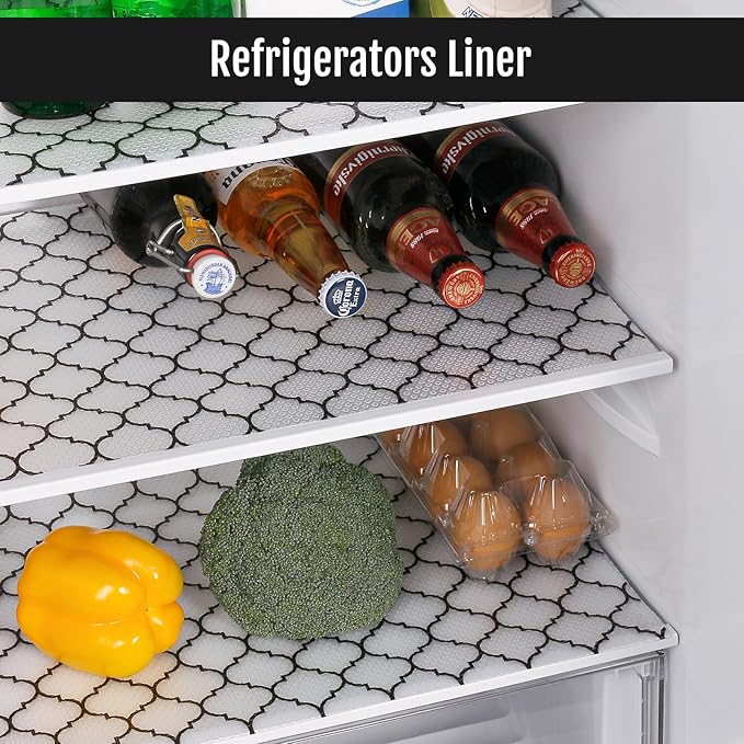 Cooyes Shelf Liner – Non-Slip Shelf Liners for Kitchen Cabinets – Waterproof Shelf Paper with Modern Pattern – Durable EVA Cabinet Liners