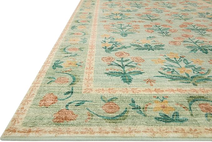 Rifle Paper Co. x Loloi Eden Collection EDE-01 Mughal Rose Moss 2'-3" x 3'-9" Accent Rug