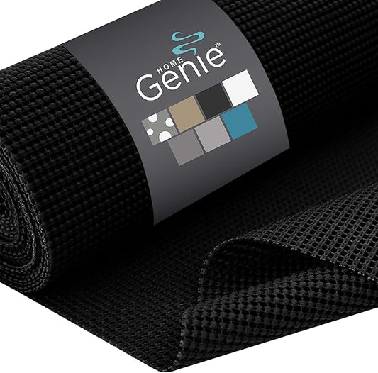 HOME GENIE Drawer Shelf and Cabinet Liner, Durable with Strong Grip, 20 Inch x 20 FT, Non Adhesive Liners Protect Kitchen Cabinets and Cupboard, Bathroom Drawers and Shelves, Desks, Pitch Black