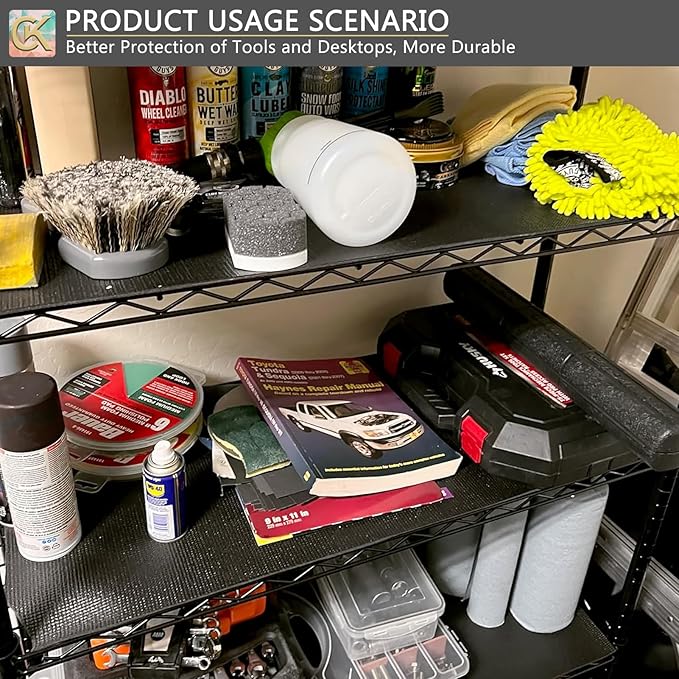 Foam Toolbox Liner Shelf Liner, Thickened Durable Pad Tool Box Mat for Protecting Your Tools, Work Surfaces, Garage, Chest (Black, 24 * 32)