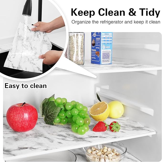 Shelf and Drawer Liner for Kitchen Cabinet-24 in x 30 FT Non-Adhesive Cabinet Liners for Shelves Non-Slip Waterproof Kitchen Drawer Liners Contact Paper Shelf Paper with Knife and Tape Measure