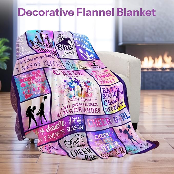 Cheerleader Gifts Blanket, Cheerleading Gifts for Girls, Cheer Coach Gift, Cheer Gifts for Cheerleaders, Cheer Blankets for Girls, Cheerleading Gift Ideas 50"x60"