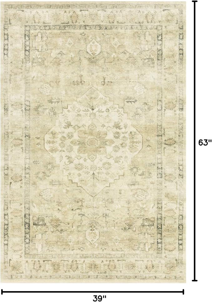Loloi II Rosette Sand/Ivory 3'-3" x 5'-3" Accent Rug