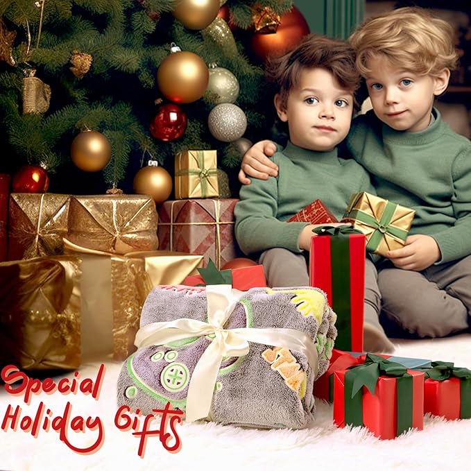 Gamer Gifts for Teen Boys Glow in The Dark Blanket for Boys 7 8 9 10 11 12 13 14 15 16 17 18 Year Old Gaming Accessories Gamer Presents for Kids Birthday