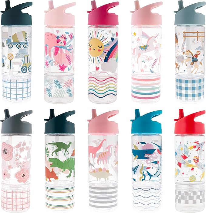 Stephen Joseph, Kids Sip and Snack Water Bottle, 12 oz Tritan BPA Free, Drink and Snack Water Bottle for Girls & Boys, Back to School Water Bottle, Western