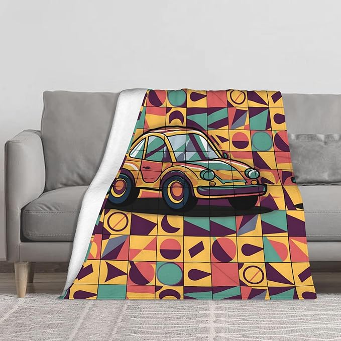 Cute Cartoon Flannel Blanket for Kids, 50" L x 60" W Inches โ Soft and Cozy Plush Throw Blanket for Boys and Girls โ Perfect for Bed, Couch, or Travel (Car)
