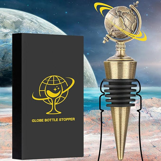 LKKCHER Earth Globe Wine Stopper, Wine Gifts for Men Women, Bottle Stoppers for Wine Champagne, Birthday Gifts, Wine Saver, Wine Accessories